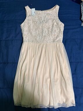 manon beige chiffon lace up dress MANON DRESS – ALLISON New York main image 0